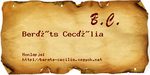 Beráts Cecília névjegykártya